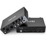 USB Audio Interface for PC, 2i2 Computer Audio Interface for Recording Music, Portable Interfaz de Audio Mixer for Studio Beginner Podcaster Guitarist (Audio Interface-Black)