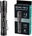 EXPLITE Rechargeable Flashlight USB-C Magnetic Zoom Dual Power 3AAA, Camp Lantern Flashlights Diffuser 1200 High Lumens, Powerful Tactical Flash Light Torch for Home, Emergency, Police