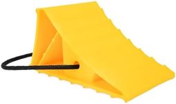 Camco 44472 Wheel Chock With Rope For Easy Removal, Helps Keep Your Trailer or RV In Place (Pack of 1), Yellow