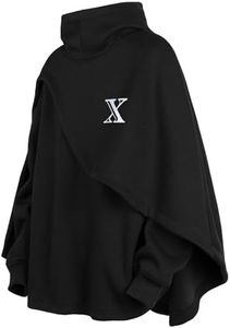 XIAOYAO Sudadera con Capucha para Hombre, Techwear Cuello Alto Manga Larga Pullover Calle Hip Hop Sudadera Casual