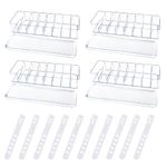 4pcs Clear Cable Management Box, Cord Organizer Box with 40 Cable Ties Clear Charger Cord Organizer with Lid Power Cord Storage Case for Office Home