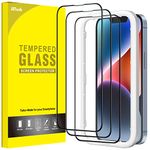 JETech Full Coverage Screen Protector for iPhone 14 6.1-Inch, Black Edge Tempered Glass Film with Easy Installation Tool, Case-Friendly, HD Clear, 3-Pack