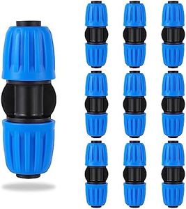 16mm Drip Irrigation Fittings Lock Barbed Straight Connectors For 1/2 Inch Drip Tubing (OD 0.620 in.ID is 0.520. in) Fit,(10 Pcs Blue)