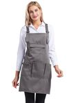 Nanxson Women's Work Apron with Multifunctional Pocket,Adjustable Bib’s Chef Apron Cross Back Work Apron for Hairdresser,Cashier,Craftsman,Barista CF3010