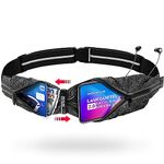 Akalas Running Belt, Adjustable Pocket Size Water Resistant Runner Waist Pack, 360-Degree Reflective Waist Pouch Bag fit All Phone Models for Gym Workouts, Travel & Outdoor Activities