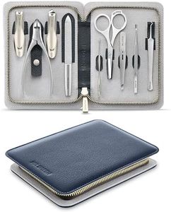 Manicure Set 9 in 1,Professional Pedicure kit,Stainless Steel Manicure Kit,Portable Travel Grooming Kit Nail Care Tools,Nail Clippers Pedicure Tools