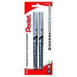 Pentel CD-R/DVD-R Permanent Marker, Permanent Waterproof Ink, 2.0mm Bullet Point, Black Ink, NMS51BP2-A, 2 Pack