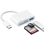 USB C SD Card Reader Adapter, Fermoved USB 3.0 Type C Micro SD TF Card Reader Adapter, 3 in 1 USB C to USB Camera Memory Card Reader Adapter for iPhone 15 Pad Pro MacBook and More UBC C Devices