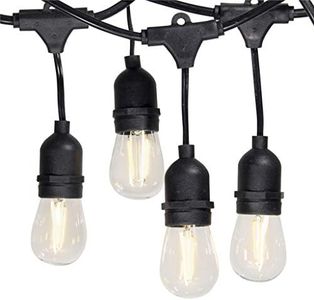 FRIDEKO HOME Waterproof Outdoor String Lights - 12Ft Commercial Grade Patio Lights Heavy Duty Light String Hanging Light Fixture with 11W S14 Bulbs for Deckyard Garden Porch Party Decor