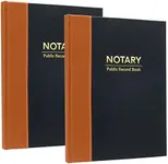 Global Printed Products Notary Journal 2-Pack, Hardcover, 380 Entries Per Book