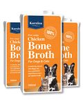 Karnlea Pets Chicken Bone Broth - Free Range, 3x 500ml | 100% Real & Natural Liquid Bone Broth for Cats & Dogs | High in Collagen & Protein for Healthy Joints, Gut, Digestion, Skin & Sickness Recovery