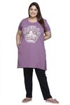 RYSH Women's Half Sleeve Plus Size Cotton Printed T-Shirt