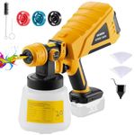 Cordless Paint Sprayer for Dewalt 20V Battery,OUGESH Electric Paint Sprayer,Airless Spray Paint Gun for House Painting,Furniture,Fence, Cabinets,Wall,Home Interior and Exterior-No Battery (Yellow)