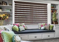 ZEBRA BLINDS Coffee - W150XH130CM - Sheer Horizontal Window Blinds and Shades for Daytime and Nighttime - Light Filtering Roller Shades for Windows