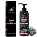 Dude's Love Organic - Berry Full Body Massage Oil - Revitalising, Detoxifying | No Stain & Non-Sticky | with Fractionated Coconut Oil, Lime & Juniper Berry Oil - 8.45 Fl Oz