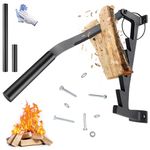 Wall Mounted Kindling Splitter Log Splitter Wood Splitter for Logs Firewood Splitter with 2 Detachable Handles