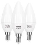 Vanke E14 LED Light Bulb, Cool White 6000K, 6W (40 Watts Equivalent), 470 Lumen LED Candle Bulb, SES Small Edison Screw Light Bulbs, Non-Dimmable, Pack of 3