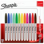 Sharpie Permanent Markers | Fine Point for Bold Details | Assorted Colours | 12 Count