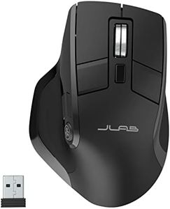 JLab Epic Wireless Mouse, Connect Via Bluetooth or USB Wireless Dongle, Multi-Device Toggle, Up to 3 Devices, OLED Display, Custom User Profiles, Adjustable Tracking, Full-Size, (1 Pack)