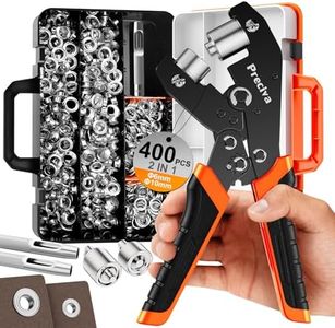 Grommets Tool Kit with 400 PCS 3/8” and 1/4” Grommets and Carrying Case,Heavy Duty Eyelet Punch Pliers Set, Precision Dies for Canvas, Leather, Tarps, Fabric, and DIY Repairs