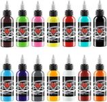 AYCOS Tattoo Ink - 14 Colors Tattoo Ink Set - Micro Knife Paint and UV Tattoo Ink -Tattoo Supplies - for Professional Body Tattooing and Art Painting（30 ml/Bottle）