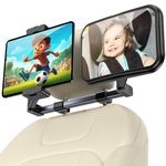 Baby Car Mirror for Back Seat: 2 in 1 Safety Car Seat Mirror for Baby Rear Facing with Tablet Holder [Extension Arm] Car Mirror for Infant Newborn with Hook Clip Design Non-Shaking Wide View