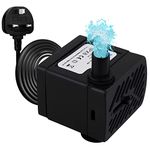 Awroutdoor Mini Submersible Water Pump, Ultra Quiet Water Feature Pump(3W,180L/H), with 3 Strong Suction Cups, Adjustable Water Volume, Small Water Pump for Aquarium, Fish Tank, Pond, Hydroponics