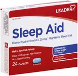 Leader Nighttime Sleep-Aid, Diphenhydramine 25mg, Non-Habit Forming, Supports Deeper, Restful Sleep, 24 Caplets (Compares to Simply Sleep)
