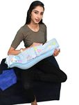 HOOPA Cotton 2-In-1 Quilt Covered Pillow (Blue Bunny) | Feeding Pillow | Nursing Pad | Breastfeeding Cushion