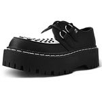 T.U.K. Double Decker Creeper - Men's and Women's Shoes - Colour Black and White TUKskin™ - Size UK Men 8 / UK Women 9