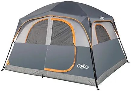 UNP Tents 6 Person Waterproof Windproof Easy Setup,Double Layer Family Camping Tent with 1 Mesh Door & 5 Large Mesh Windows -10'X9'X78in(H) Gray