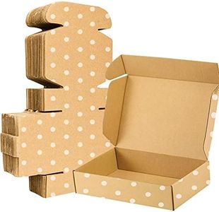 13" x 10" x 2" Shipping Boxes 25 Pack, Brown Corrugated Mailer Boxes, Kraft Cardboard Box White Polka Dot Printed Perfect for Shipping, Large Mailing Boxes for Packaging Business Mailing Literature