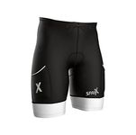 (XX-Large, Black/White) - Sparx Men's Active Triathlon Short Tri Cycling Short Swim Bike Run