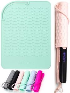 ANGENIL Tapis Resistant a la Chaleur pour Fer a Lisser, Boucleur a Cheveux Hair Iron Mat Pouch, Tapis de Silicone Fer a Lisser, Tapis Anti-Brûlure Voyage pour Outils pour Cheveux Chauds 23 cm x 17 cm