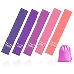 AITUSI Resistance Bands, Exercise Workout Loop Bands for Legs Arms, 5 Set of Different Resistance Levels Elastic Bands for Women and Men for Yoga, Gym, Training, with Carry Bag and Instruction Guide