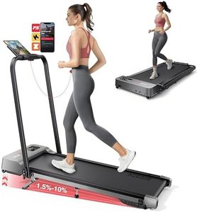 Walking Pad with 10% Incline and handle bar, 2 in 1 Treadmills for Home Foldable,Portable Under Desk Treadmill,Dual LED Display, APP & Remote, 135kg Capacity