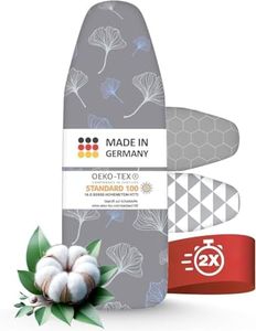 arteneur® - Made in Germany Ironing Board Cover 120 x 40 cm Heat Reflective Elastic Band Oeko-Tex 100 5 Sizes Padding Board Cover for Steam Ironing Station and Steam Iron Ironing Board Cover M