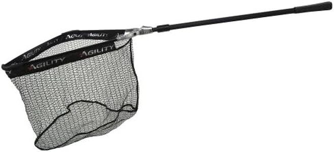 Shakespeare Agility Trout Net - Extendable Telescopic Net with Rubber Mesh and Rubber Grip for Fly Fishing - Brown and Rainbow Trout