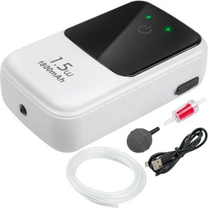 Ghosthorn Silent Dual Operating Mode Rechargeable Aerator for Fish, Large Capacity Aquarium Air Pump with Universal Clip for Most Bait Buckets 1800mAh