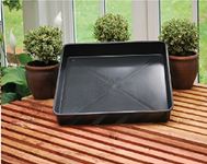 TrapMan large square plastic Tray grill soaker oil drip tray black recycled plastic, gravel tray greenhouse garland boot tray cat litter