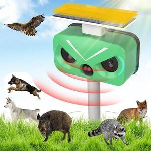 Cat Repellent for Gardens uk, Cat Deterrents, Solar Power Ultrasonic Repellent, Built-in Motion Sensor, Flash Light, Outdoor Waterproof Repellent, Used to Garden/Yard/Farm/Park/Field Drive Away Animal