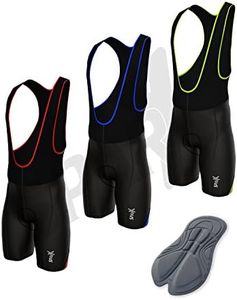 Sparx Men’s Cycling Bib Shorts 3D Padded Bike Bibs Cycle Bib Shorts (Small, Black/Red)