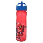 Spider-man Action Water Bottle with Straw – Reusable Kids 600ml PP – Official Merchandise by Polar Gear – BPA Free & Recyclable Plastic – For School Nursery Sports Picnic