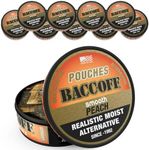 10 Cans, BaccOff Smooth Peach Pouches | Premium Tobacco Free, Nicotine Free Snuff