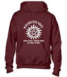 Crown Designs Winchester Brothers Horror Teen Fiction TV Show Inspired Gift Unisex Hoodies for Men, Women & Teenagers - Maroon/Large