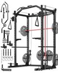 GarveeLife Power Cage, Multi-Functional Power Racks for Home Gym with Cable Crossover System, 1600LBS Weight Capacity Fitness Squat Rack for Strength Workout with Training Attachment, Black