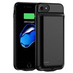 Battery Case for iPhone 8/7/6s/6/SE 2020, 6800mAh Portable Charger Case Rechargeable Battery Backup Extended Battery Charging Case for iPhone 6/6s/7/8/SE 2020 (4.7inch) Black