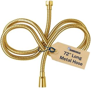 HammerHead Showers Solid Metal Shower Hose Attachment for Showerhead, Extra-Long 72-Inch Universal Replacement Hose for Hand held Shower, Brushed Gold