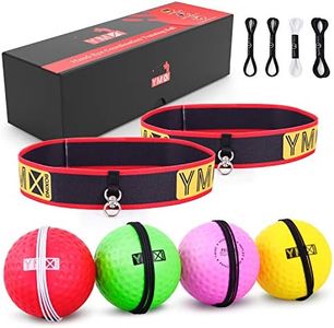 YMX BOXING Ultimate Reflex Ball Set - 4 React Reflex Ball Plus 2 Adjustable Headband, Great for Reflex, Timing, Focus and Hand Eye Coordination Training for Boxing, MMA and Krav Mega