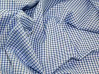 45" wide 1/8" Check Corded Gingham Dress Fabric Pale Blue - per metre